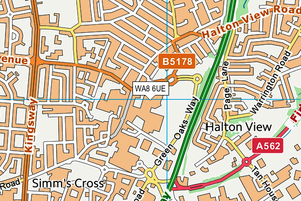 WA8 6UE map - OS VectorMap District (Ordnance Survey) WA8 6UE map - OS VectorMap District (Ordnance Survey)