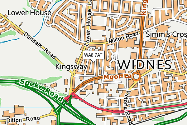 WA8 7AT map - OS VectorMap District (Ordnance Survey)