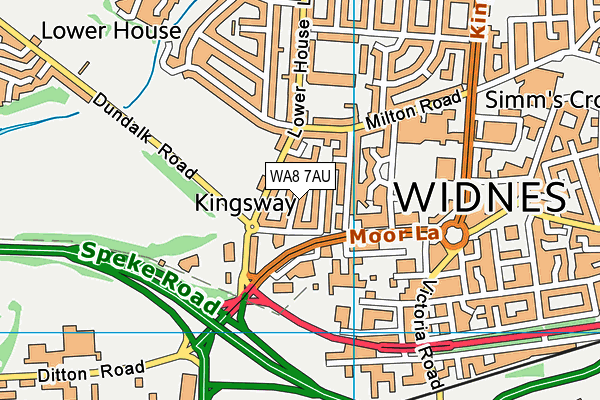 WA8 7AU map - OS VectorMap District (Ordnance Survey) WA8 7AU map - OS VectorMap District (Ordnance Survey)