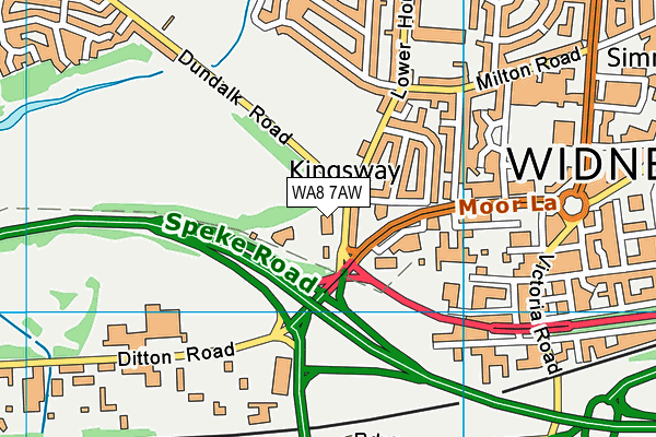 WA8 7AW map - OS VectorMap District (Ordnance Survey) WA8 7AW map - OS VectorMap District (Ordnance Survey)