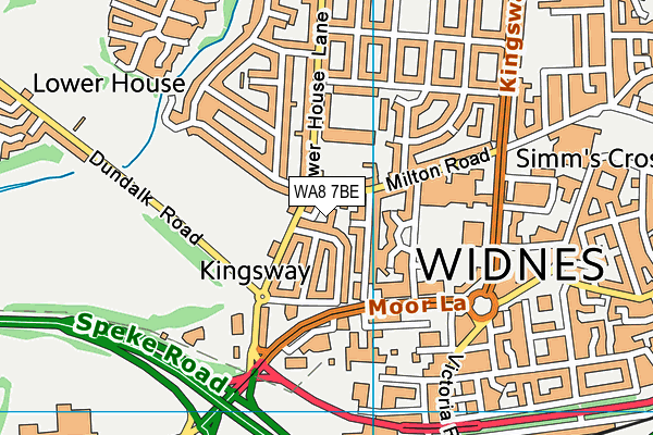 WA8 7BE map - OS VectorMap District (Ordnance Survey) WA8 7BE map - OS VectorMap District (Ordnance Survey)