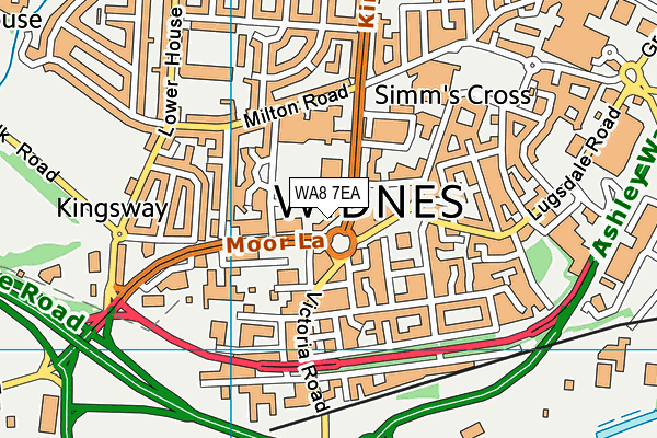 WA8 7EA map - OS VectorMap District (Ordnance Survey) WA8 7EA map - OS VectorMap District (Ordnance Survey)