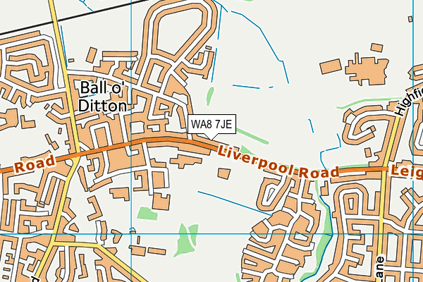 WA8 7JE map - OS VectorMap District (Ordnance Survey) WA8 7JE map - OS VectorMap District (Ordnance Survey)