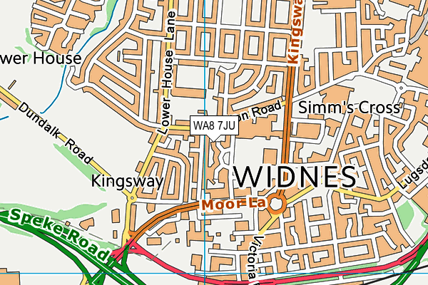 WA8 7JU map - OS VectorMap District (Ordnance Survey)