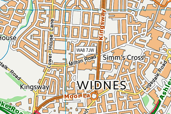 WA8 7JW map - OS VectorMap District (Ordnance Survey)