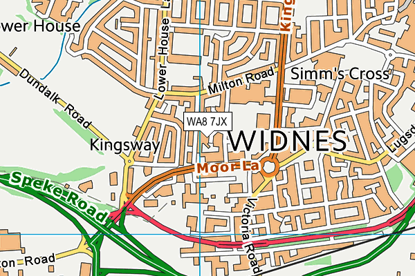 WA8 7JX map - OS VectorMap District (Ordnance Survey)