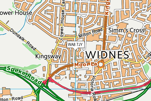 WA8 7JY map - OS VectorMap District (Ordnance Survey)