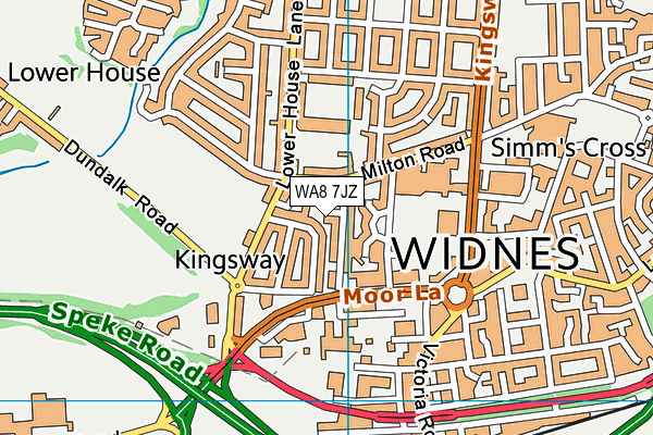 WA8 7JZ map - OS VectorMap District (Ordnance Survey) WA8 7JZ map - OS VectorMap District (Ordnance Survey)