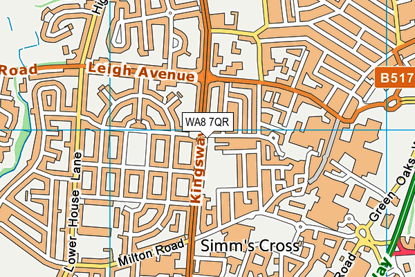WA8 7QR map - OS VectorMap District (Ordnance Survey) WA8 7QR map - OS VectorMap District (Ordnance Survey)