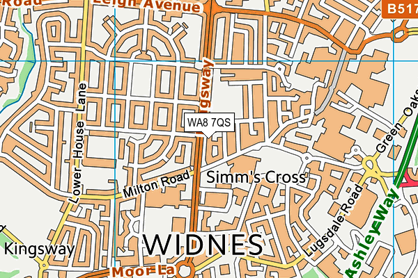 WA8 7QS map - OS VectorMap District (Ordnance Survey) WA8 7QS map - OS VectorMap District (Ordnance Survey)