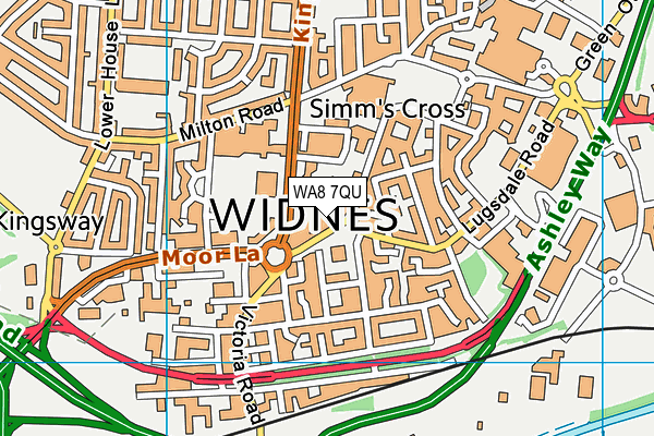 WA8 7QU map - OS VectorMap District (Ordnance Survey) WA8 7QU map - OS VectorMap District (Ordnance Survey)