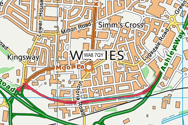 WA8 7QY map - OS VectorMap District (Ordnance Survey) WA8 7QY map - OS VectorMap District (Ordnance Survey)