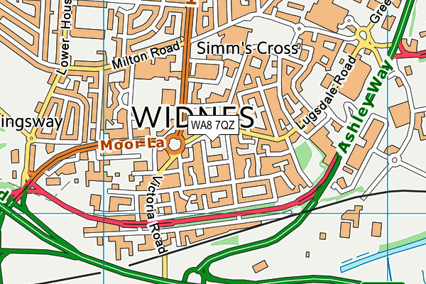WA8 7QZ map - OS VectorMap District (Ordnance Survey) WA8 7QZ map - OS VectorMap District (Ordnance Survey)