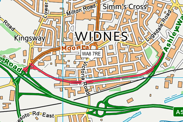 WA8 7RE map - OS VectorMap District (Ordnance Survey) WA8 7RE map - OS VectorMap District (Ordnance Survey)