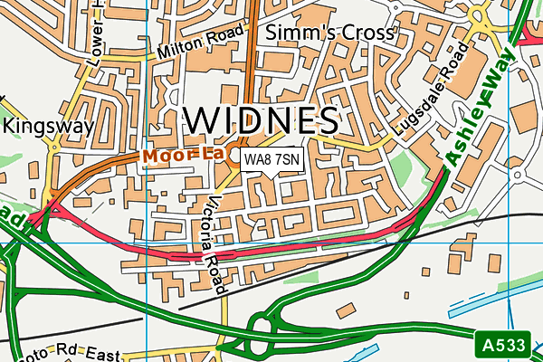 WA8 7SN map - OS VectorMap District (Ordnance Survey) WA8 7SN map - OS VectorMap District (Ordnance Survey)