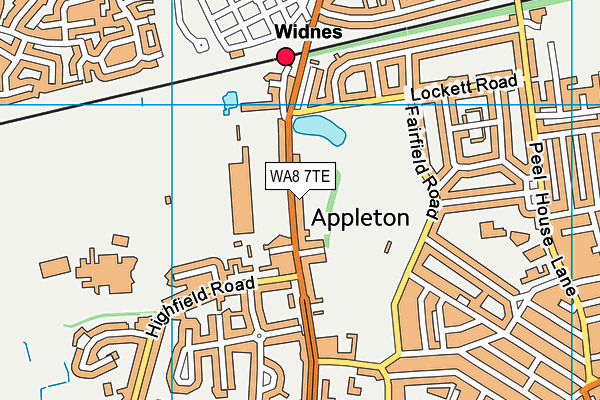 WA8 7TE map - OS VectorMap District (Ordnance Survey) WA8 7TE map - OS VectorMap District (Ordnance Survey)