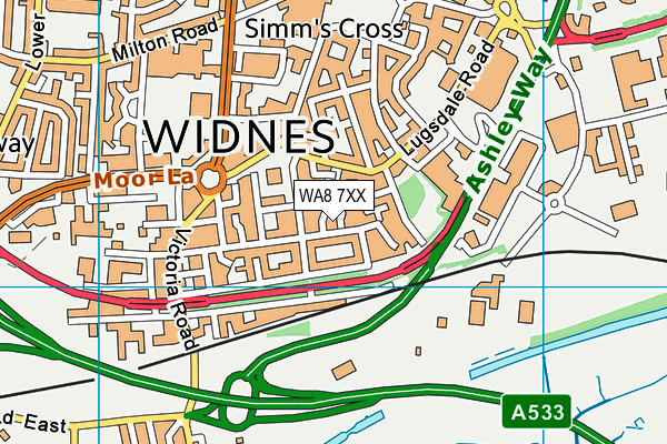 WA8 7XX map - OS VectorMap District (Ordnance Survey) WA8 7XX map - OS VectorMap District (Ordnance Survey)