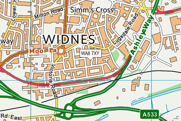 WA8 7XY map - OS VectorMap District (Ordnance Survey) WA8 7XY map - OS VectorMap District (Ordnance Survey)