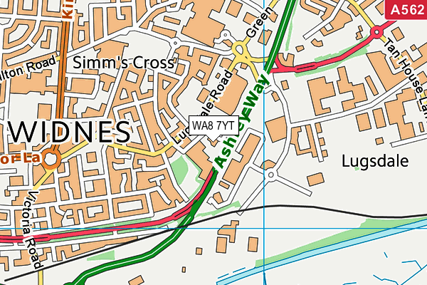 WA8 7YT map - OS VectorMap District (Ordnance Survey) WA8 7YT map - OS VectorMap District (Ordnance Survey)