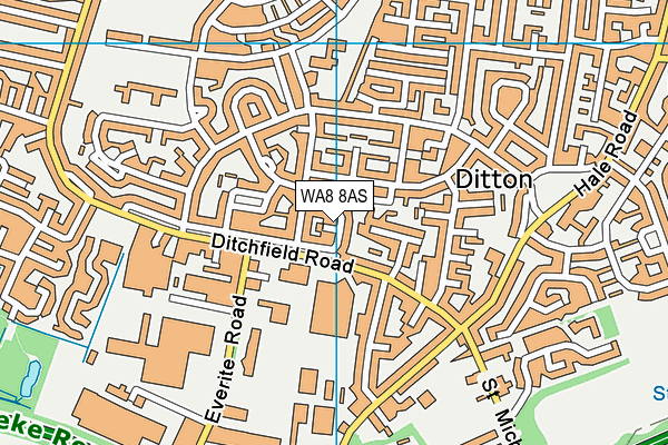 WA8 8AS map - OS VectorMap District (Ordnance Survey) WA8 8AS map - OS VectorMap District (Ordnance Survey)