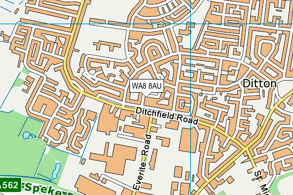 WA8 8AU map - OS VectorMap District (Ordnance Survey) WA8 8AU map - OS VectorMap District (Ordnance Survey)
