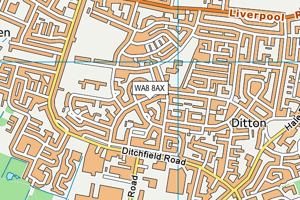 WA8 8AX map - OS VectorMap District (Ordnance Survey) WA8 8AX map - OS VectorMap District (Ordnance Survey)