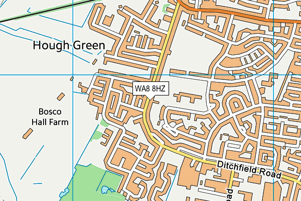 WA8 8HZ map - OS VectorMap District (Ordnance Survey)