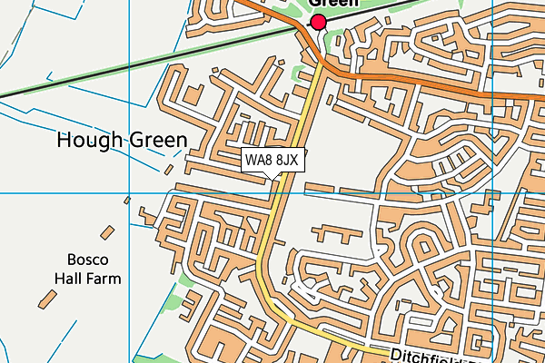 WA8 8JX map - OS VectorMap District (Ordnance Survey) WA8 8JX map - OS VectorMap District (Ordnance Survey)