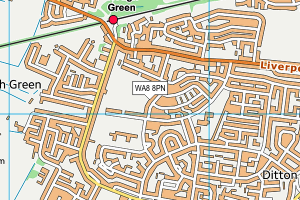 WA8 8PN map - OS VectorMap District (Ordnance Survey) WA8 8PN map - OS VectorMap District (Ordnance Survey)