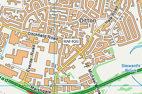 WA8 8QG map - OS VectorMap District (Ordnance Survey) WA8 8QG map - OS VectorMap District (Ordnance Survey)