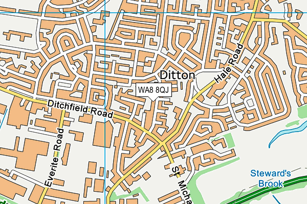 WA8 8QJ map - OS VectorMap District (Ordnance Survey) WA8 8QJ map - OS VectorMap District (Ordnance Survey)