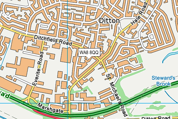 WA8 8QQ map - OS VectorMap District (Ordnance Survey)