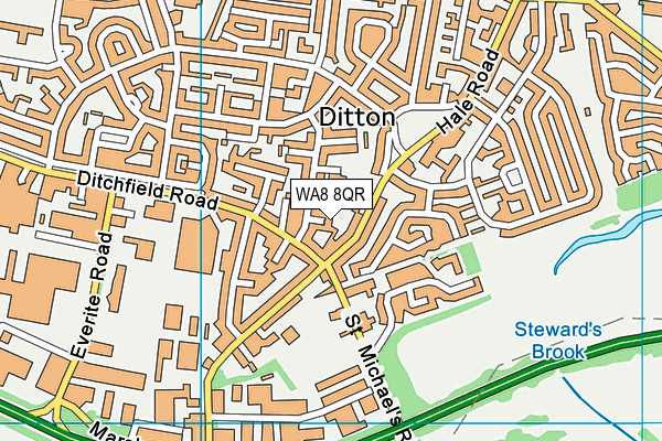 WA8 8QR map - OS VectorMap District (Ordnance Survey) WA8 8QR map - OS VectorMap District (Ordnance Survey)