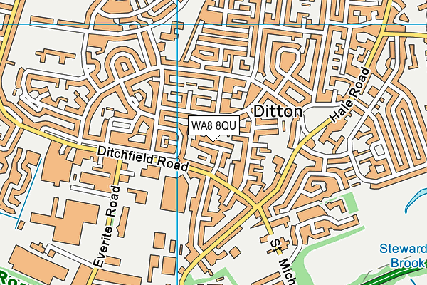 WA8 8QU map - OS VectorMap District (Ordnance Survey) WA8 8QU map - OS VectorMap District (Ordnance Survey)