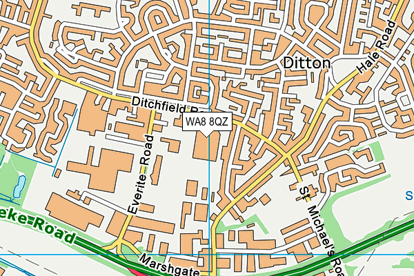 WA8 8QZ map - OS VectorMap District (Ordnance Survey)