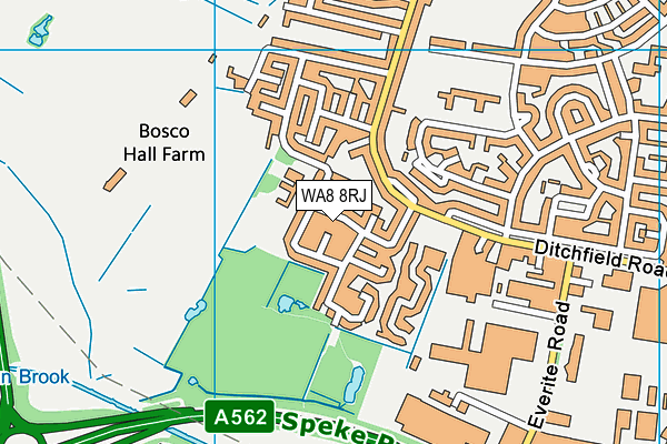 WA8 8RJ map - OS VectorMap District (Ordnance Survey) WA8 8RJ map - OS VectorMap District (Ordnance Survey)