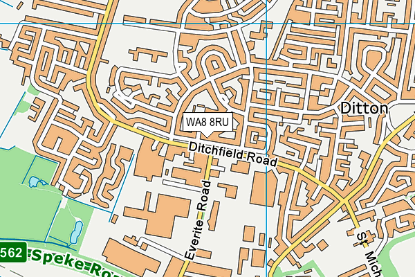 WA8 8RU map - OS VectorMap District (Ordnance Survey) WA8 8RU map - OS VectorMap District (Ordnance Survey)