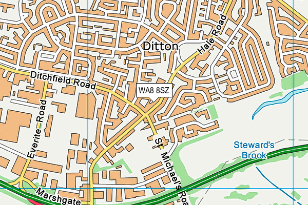 WA8 8SZ map - OS VectorMap District (Ordnance Survey) WA8 8SZ map - OS VectorMap District (Ordnance Survey)