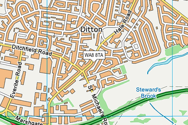 WA8 8TA map - OS VectorMap District (Ordnance Survey) WA8 8TA map - OS VectorMap District (Ordnance Survey)