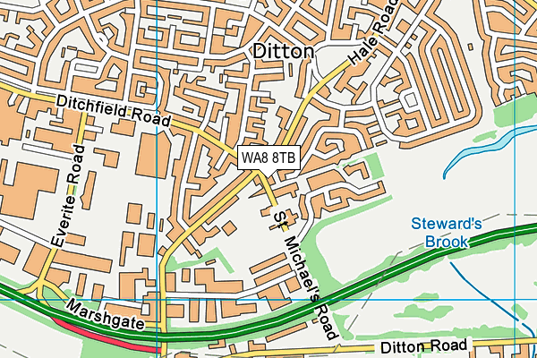 WA8 8TB map - OS VectorMap District (Ordnance Survey) WA8 8TB map - OS VectorMap District (Ordnance Survey)