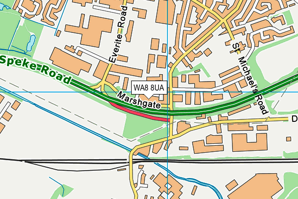 WA8 8UA map - OS VectorMap District (Ordnance Survey) WA8 8UA map - OS VectorMap District (Ordnance Survey)