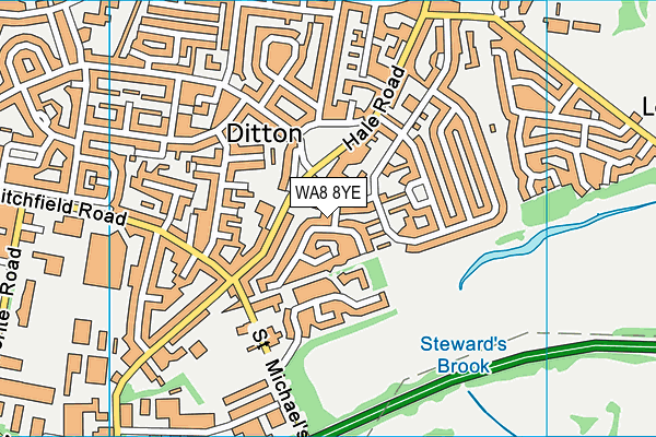 WA8 8YE map - OS VectorMap District (Ordnance Survey) WA8 8YE map - OS VectorMap District (Ordnance Survey)