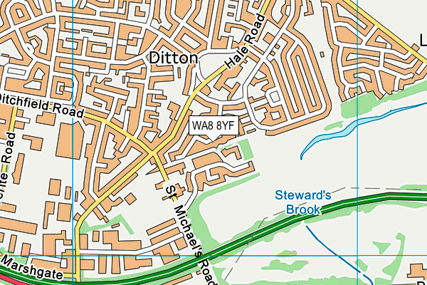 WA8 8YF map - OS VectorMap District (Ordnance Survey) WA8 8YF map - OS VectorMap District (Ordnance Survey)