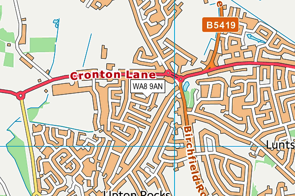 WA8 9AN map - OS VectorMap District (Ordnance Survey) WA8 9AN map - OS VectorMap District (Ordnance Survey)