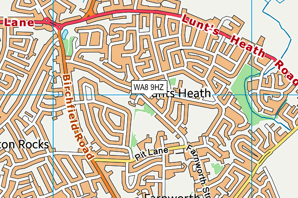 WA8 9HZ map - OS VectorMap District (Ordnance Survey)