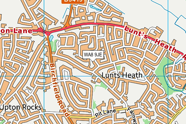 WA8 9JE map - OS VectorMap District (Ordnance Survey)
