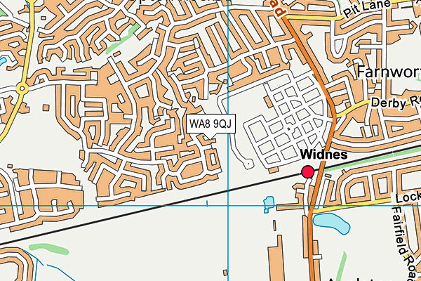 WA8 9QJ map - OS VectorMap District (Ordnance Survey) WA8 9QJ map - OS VectorMap District (Ordnance Survey)