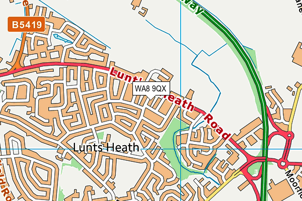 WA8 9QX map - OS VectorMap District (Ordnance Survey) WA8 9QX map - OS VectorMap District (Ordnance Survey)