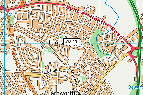 WA8 9RJ map - OS VectorMap District (Ordnance Survey) WA8 9RJ map - OS VectorMap District (Ordnance Survey)