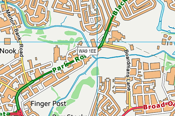 WA9 1EE map - OS VectorMap District (Ordnance Survey) WA9 1EE map - OS VectorMap District (Ordnance Survey)